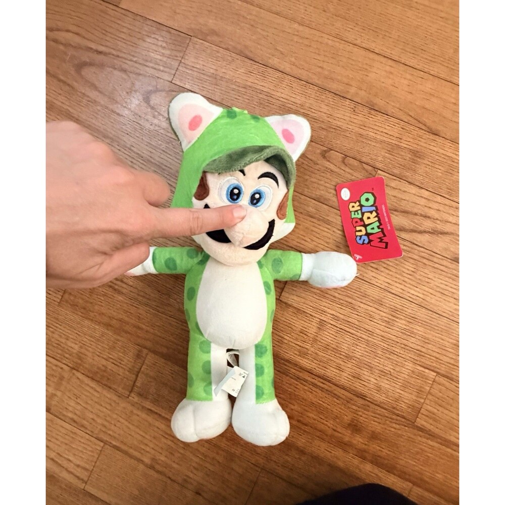 NWT 2023 NINTENDO SUPER MARIO Bros LUIGI AS GREEN CAT 12" Inch Plush Doll Toy